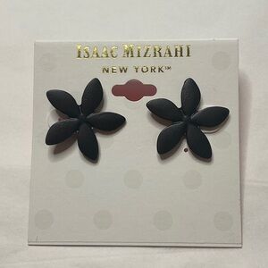 Isaac Mizrahi Black Floral Earrings NWT